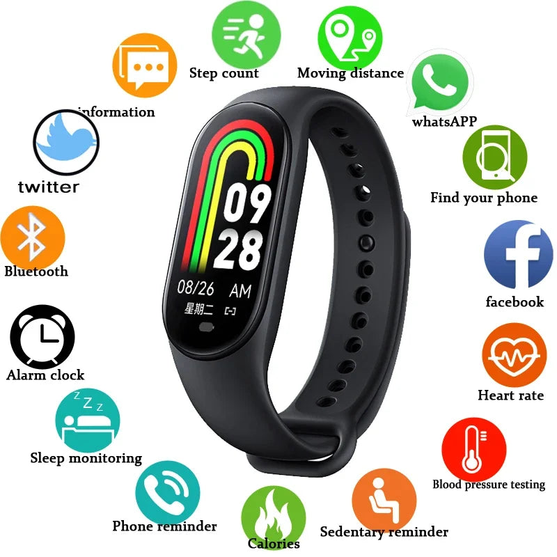 M8 New Smart Watch Band Heart Rate and Blood Pressure Monitoring Sport Watch Activity Tracker Wristband relojes inteligentes