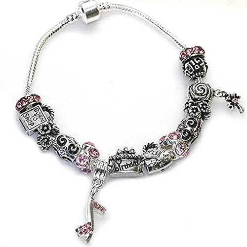 Happy Birthday Snake Chain Charm Bracelet European Style (7.5")