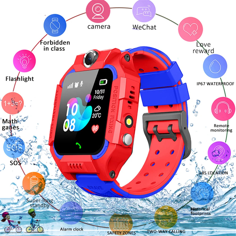 Q19 Kids Smart Watch for Children Waterproof IP67 SOS Antil-lost Phone Watch 2G SIM Card Call Location Tracker Child Smartwatch