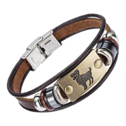 Classy Men Aries Zodiac Sign Bracelet