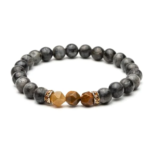 Classy Men Elegant Brown Stone Bracelet