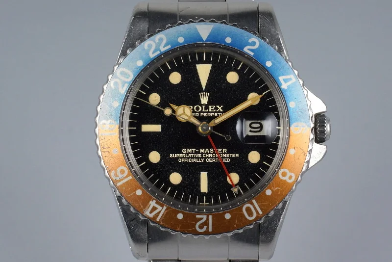 1963 Rolex GMT 1675 PCG Gilt Underline Dial