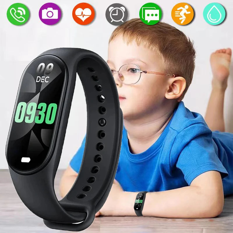 M8 Smart Watch Heart Rate Fitness Bracelet Step Count Multi Sport Mode Message Reminder Wristband Music Control Kids Smart Watch