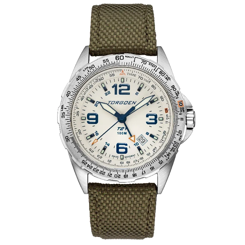 T21 Cream Sapphire | 44mm, Nylon Strap