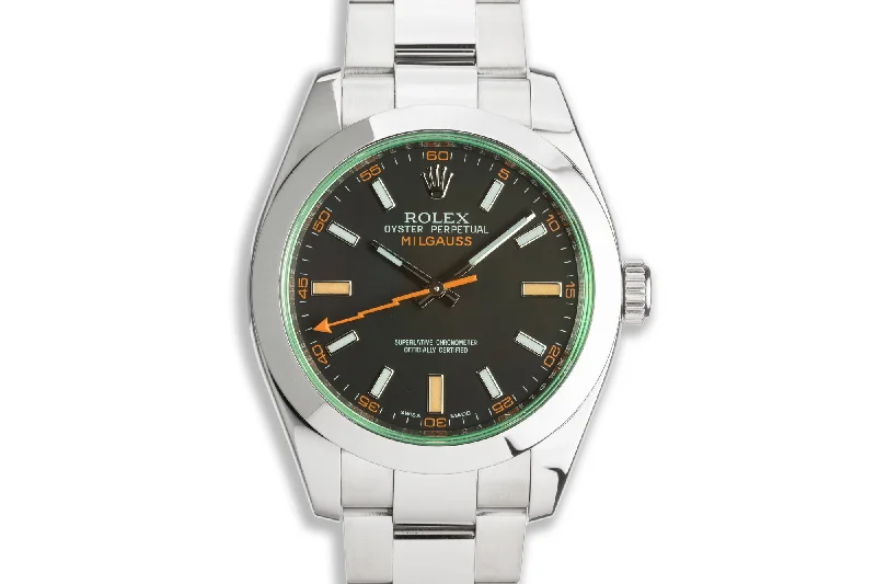 2011 Rolex Milgauss Green 116400GV with Card