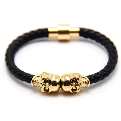 Classy Men Skull Bracelet Black