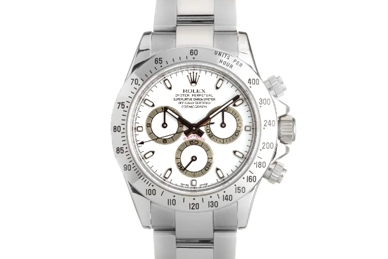 2007 Rolex Daytona Cosmograph 116520 White Dial Hangtags, Box & Card + stickers