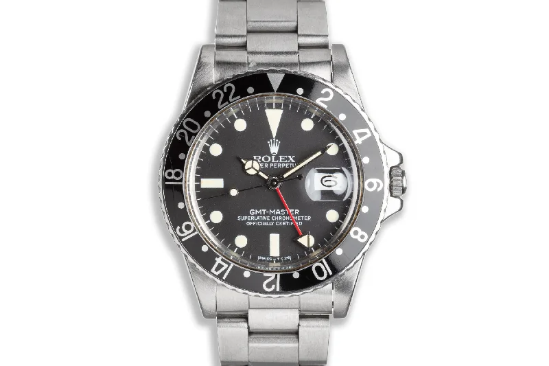 1982 Rolex GMT Master 16750 Creamy Matte Dial Black Bezel