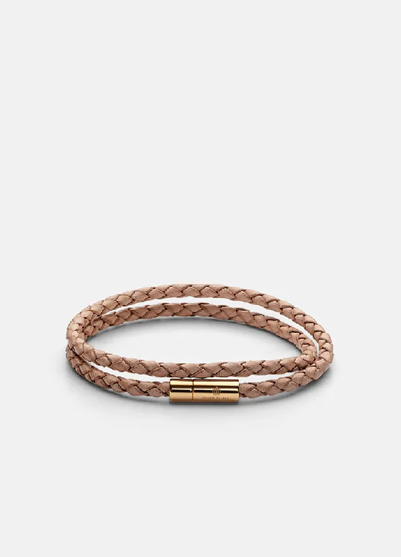 Leather Bracelet | 6mm | Gold | Natural