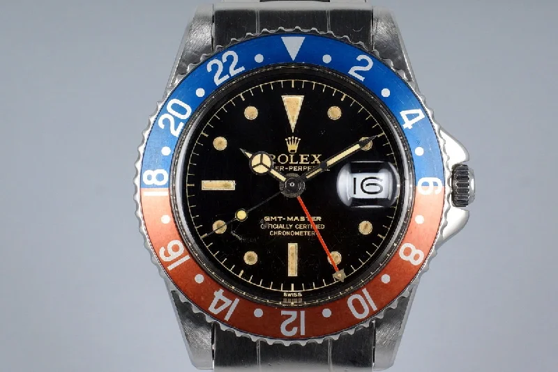 1960 Rolex GMT 1675 PCG Gilt OCC Chapter Ring