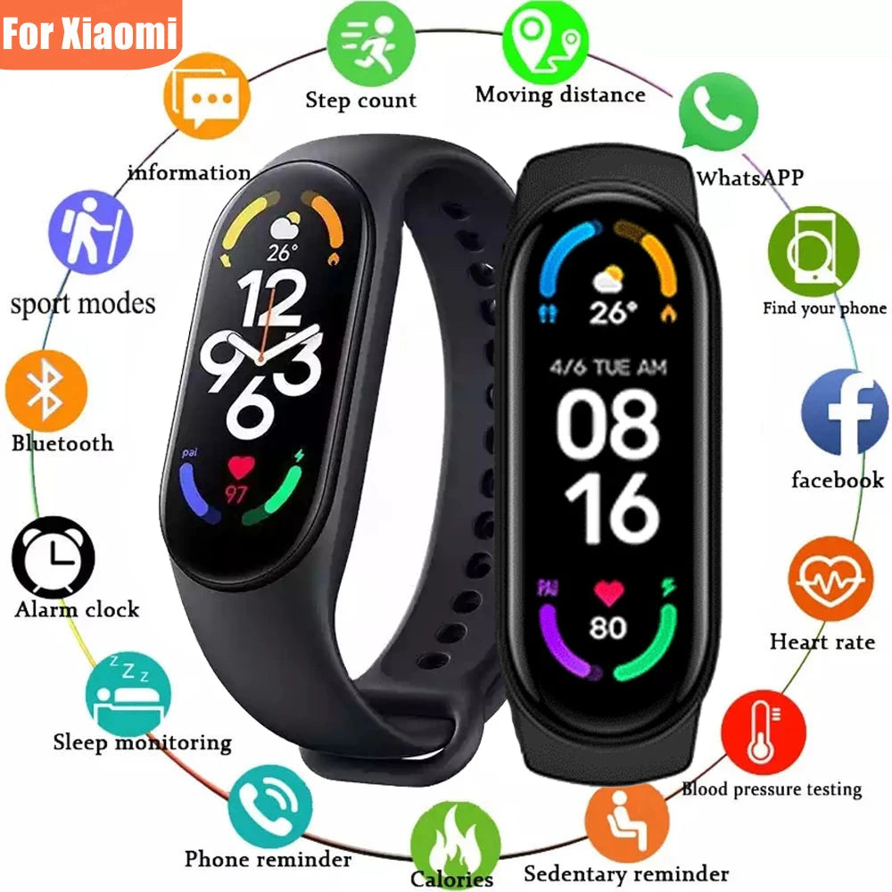 For Xiaomi Smart Band Waterproof Sport Smart Watch Men Woman Blood Pressure Heart Rate Monitor Fitness Bracelet For Android IOS