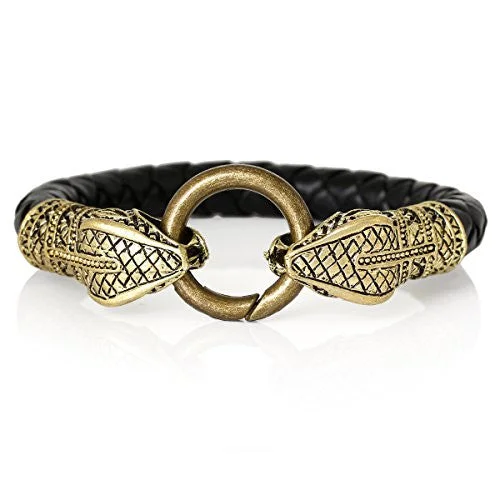 Bronze Black Snake Style Fashion Bracelet with Snake Clasp 22cm X1.5cm(8 5/8 X 5/8)