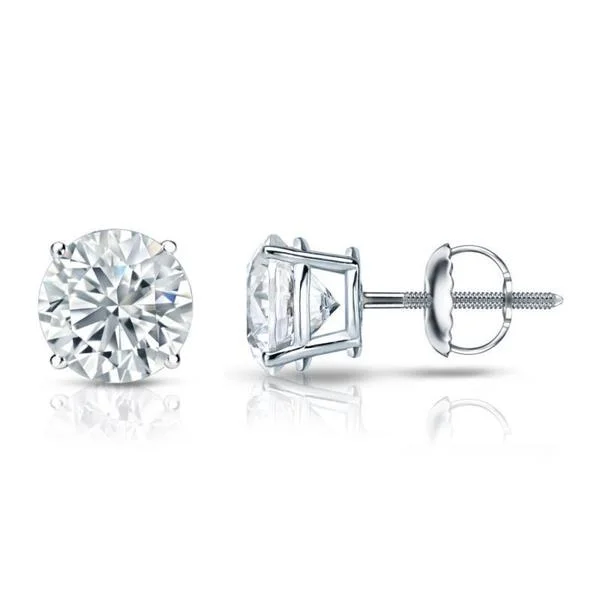 Auriya 14k Gold GIA Certified 3.00 ct. TDW Round Diamond Stud Earrings