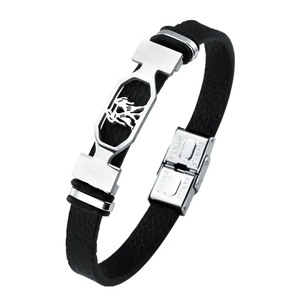 Classy Men Gemini Star Sign Leather Bracelet