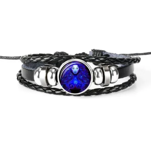 Classy Men Virgo Zodiac Symbol Bracelet