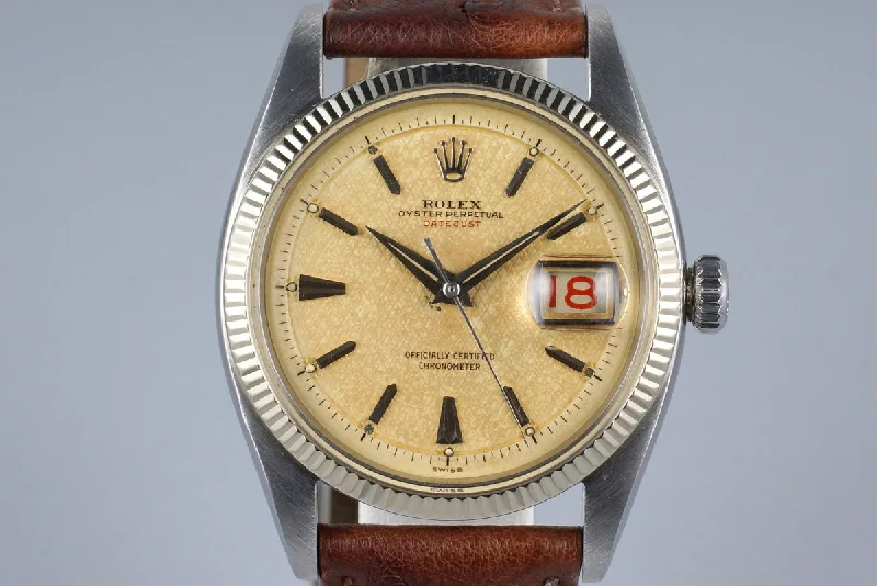 1955 Rolex DateJust 6305 1 with Red DateJust Waffle Dial