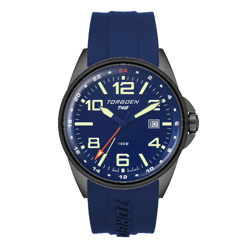 T48 GMT Scrubjay | 44mm, Blue Silicone Strap