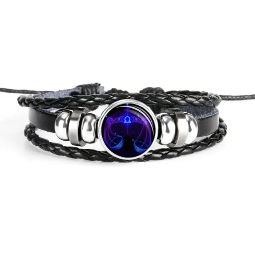 Classy Men Libra Zodiac Symbol Bracelet