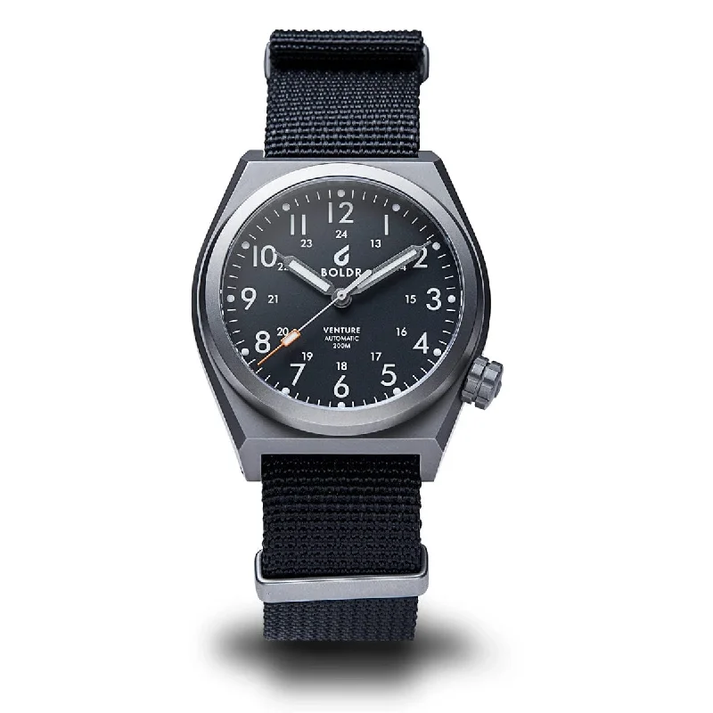 Boldr Venture Automatic Field Watch - Carbon Black