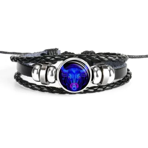 Classy Men Taurus Zodiac Symbol Bracelet