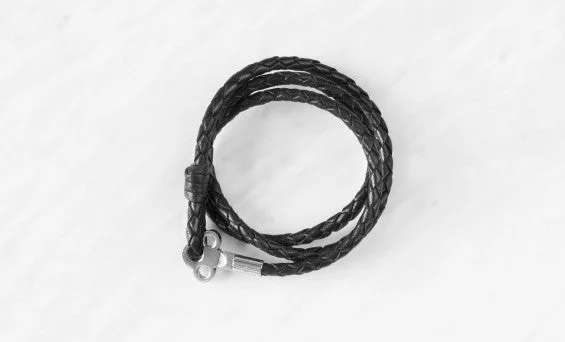 Leather Bracelet | The Key | Black Steel