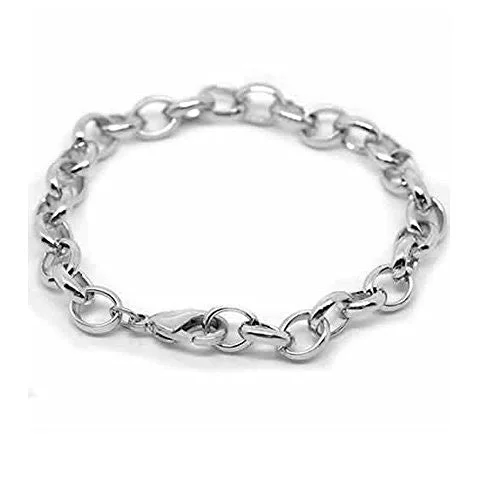 Silver Tone Lobster Clasp Bracelets Fit Link Chain Bracelet 18cm(7-1/8")