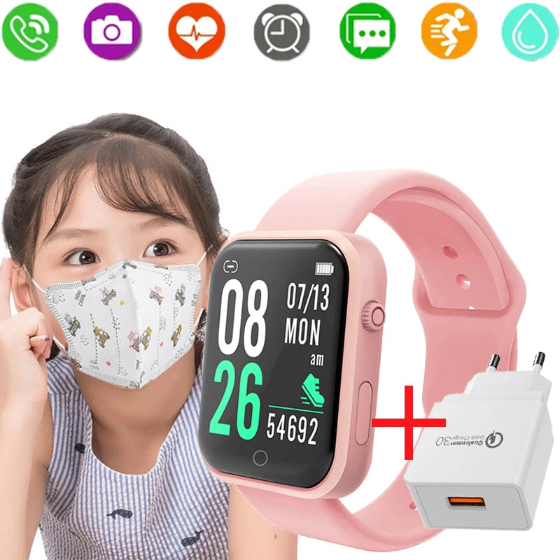 2023 Silicone Kids Smart Watch Children Sport Smartwatch Fitness Tracker for Boys Girls Led Electronics Watch Waterproof Hours