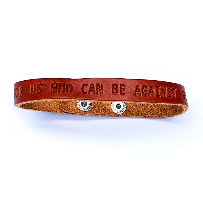 Romans 8:31 God Is For Us Small Leather Bracelet