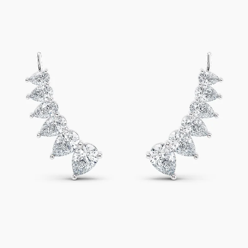 Auriya 3.00ctw Pear Lab Grown Diamond Climber Earrings 14-karat Gold (E-F, VS1-VS2)