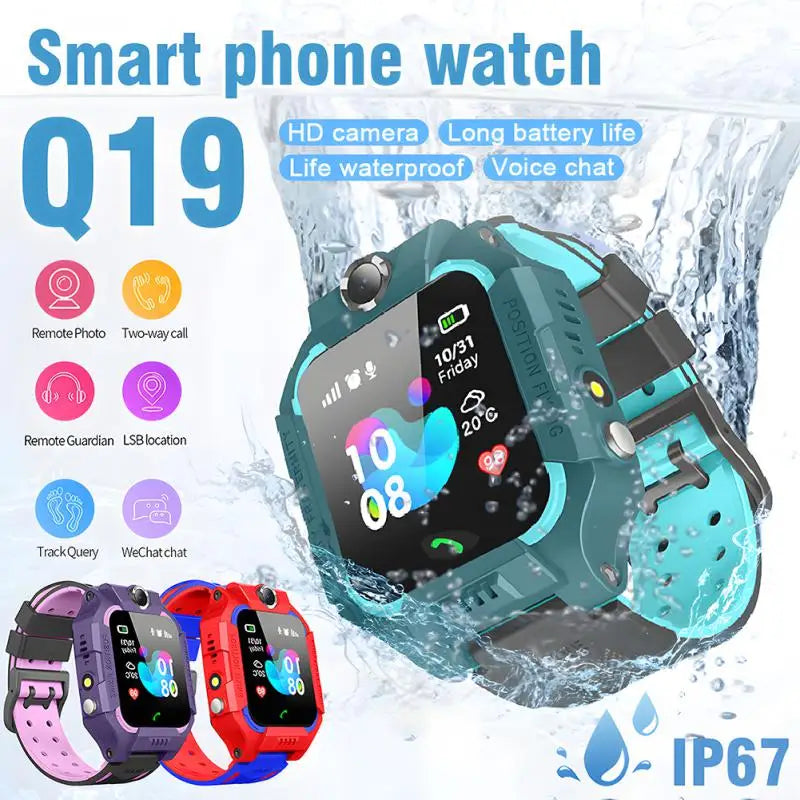 Q19 Kids Smart Watch With Sim Card Smartwatch SOS Call Phone Camera Voice Chat Photo Waterproof Boys Girls Gift For Children