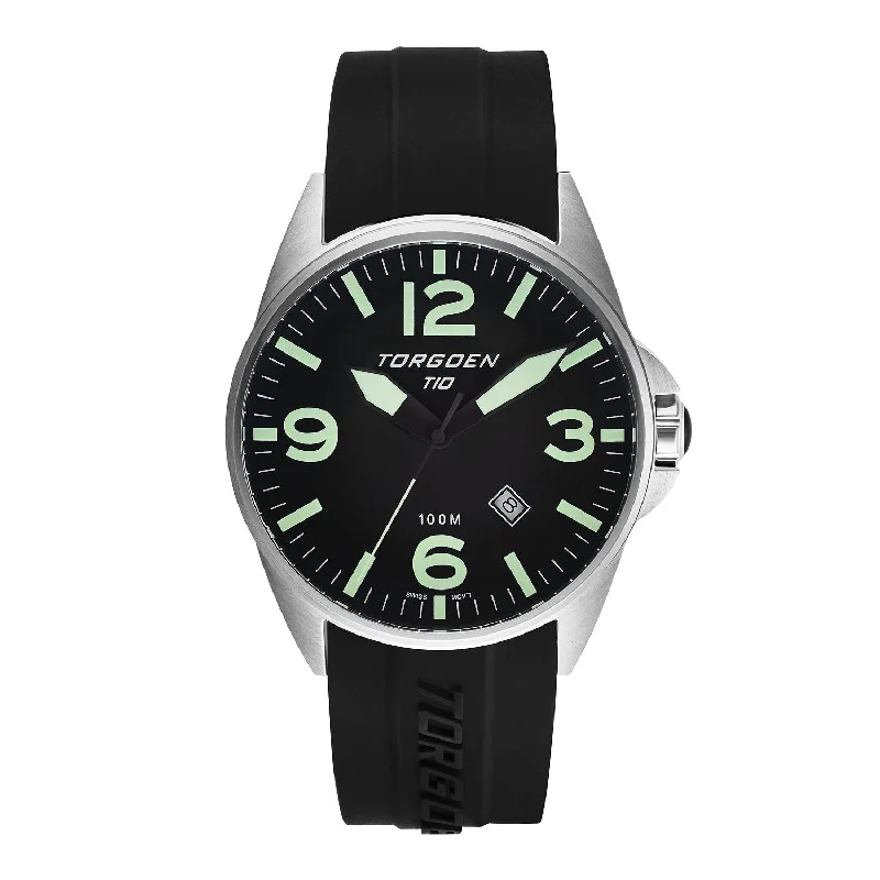 T10 Turnstone | 44mm, Black Silicone Strap