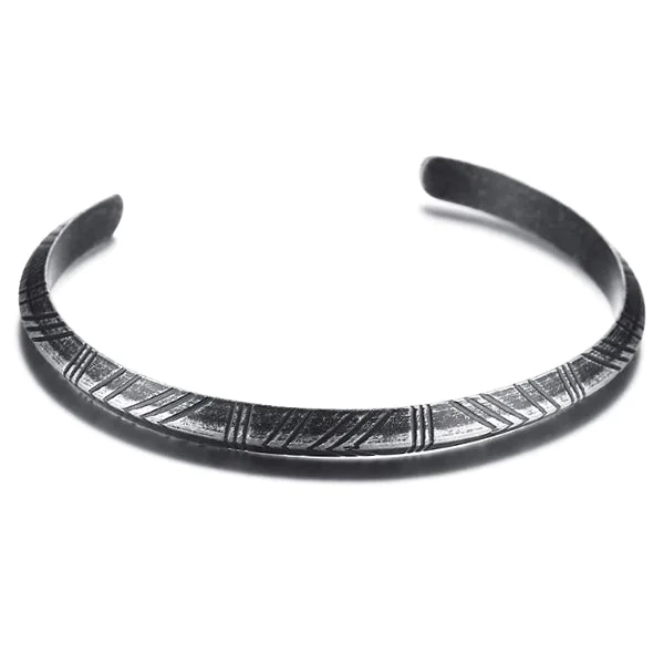 Classy Men Oxidized Aztec Cuff Bracelet