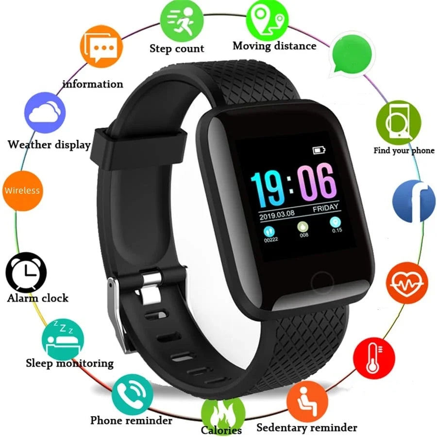 116 Plus Smart Watch Multifunctional Life Assistant Control Mobile Phone Music Men Women Smartwatch Kids Fitness Sports Bracelet