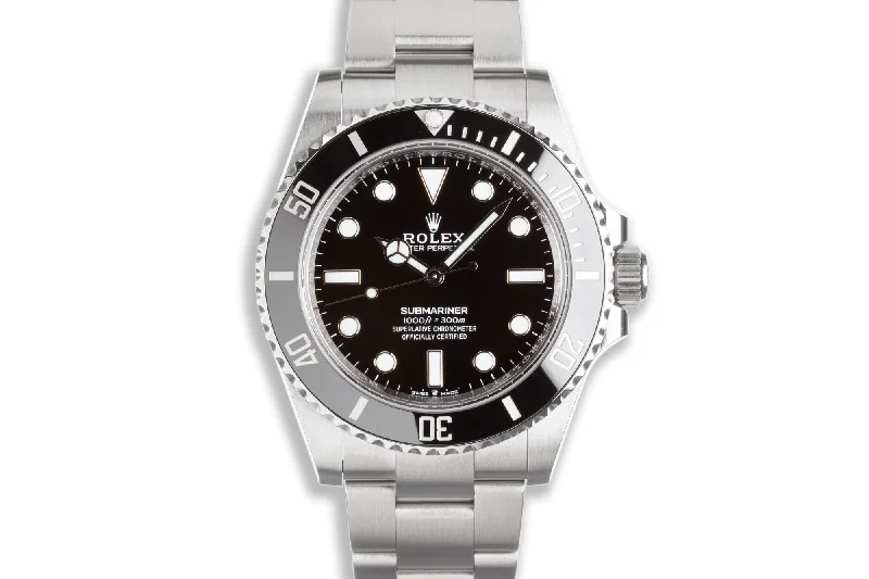 2021 Rolex No Date Ceramic Submariner 124060 41mm with Box & Card