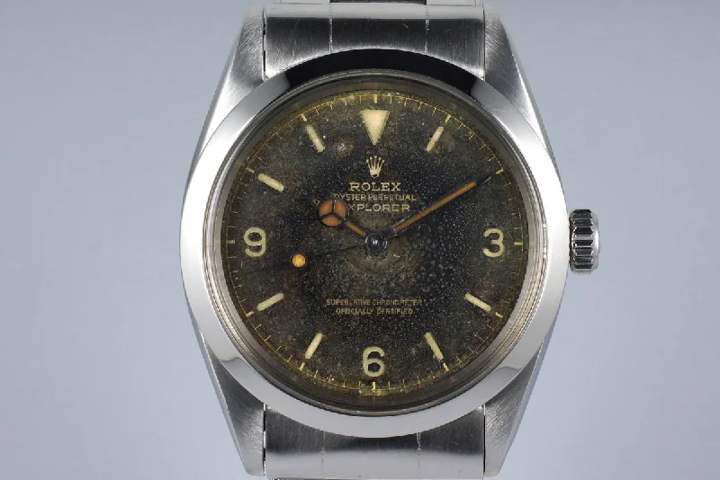 1962 Rolex Explorer 1 1016 Tropical Glossy Gilt Chapter Ring Dial