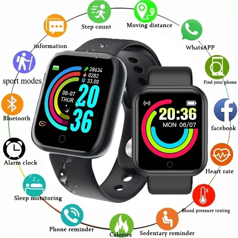 Smart Watch Color Screen Step Counting Multi Sport Mode Message Reminder Photography Music Remote Control Smartwatch Men Women