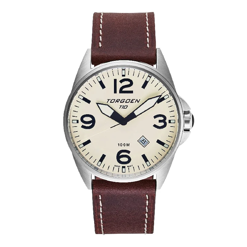 T10 Wren | 44mm, Leather Strap