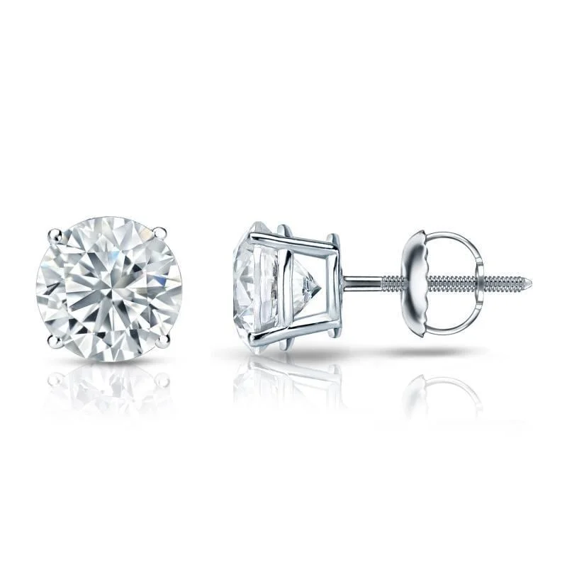 Auriya 18k Gold Certified 3.20 carat TW Round Diamond Stud Earrings