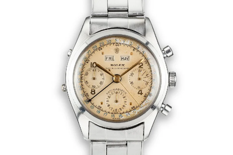 1952 Rolex Dato-Compax Jean-Claude Killy Chronograph 6036 Cream Dial with Service Papers