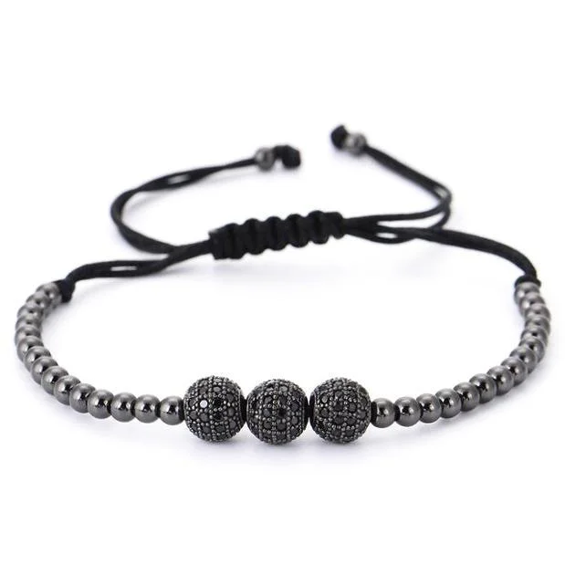 Classy Men Bracelet Triple Black