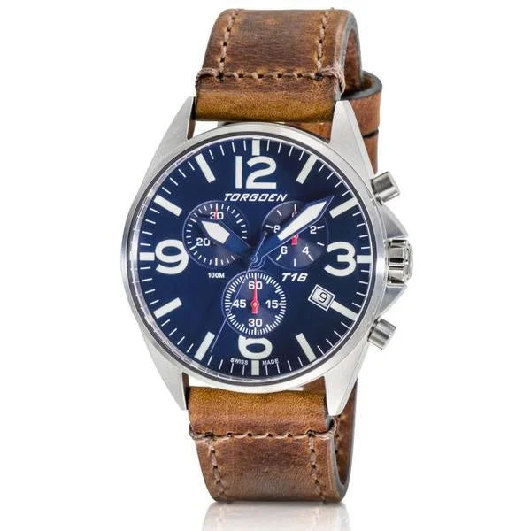 T16 Blue | 45mm, Vintage Leather Strap