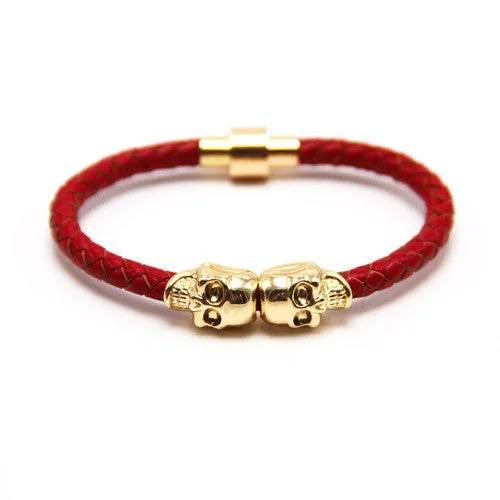 Classy Men Skull Bracelet Red