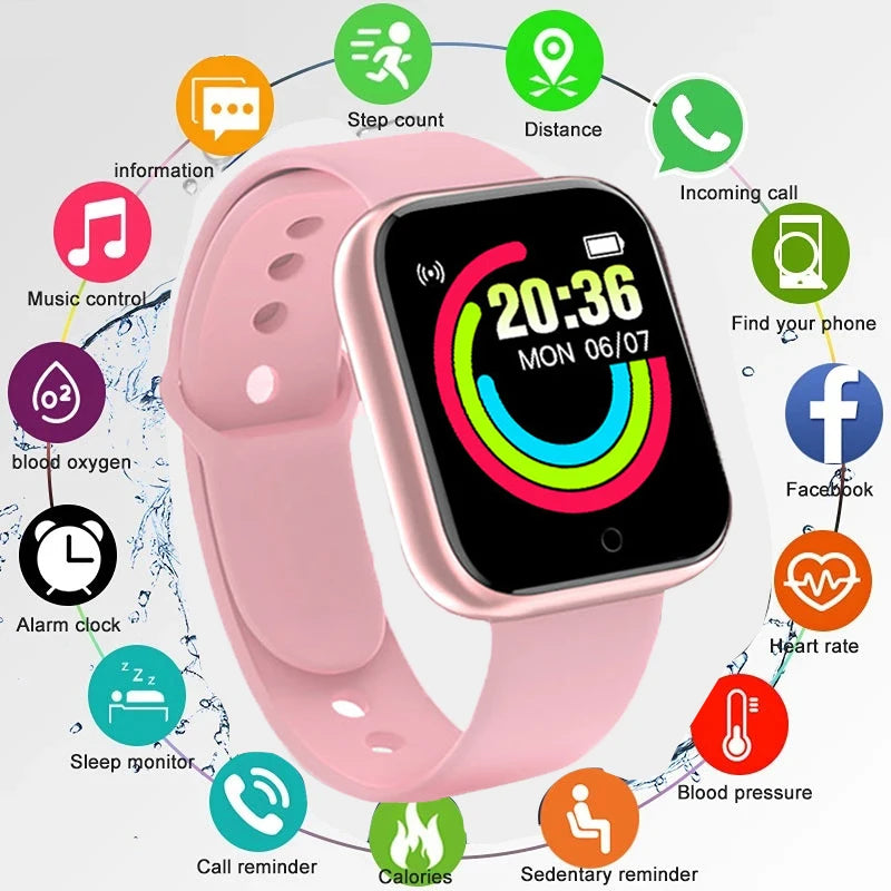 Multifunctional Smart Watch Men Women Bluetooth Connected Phone Music Fitness Sports Bracelet Sleep Monitor Y68 Kids Smartwatch