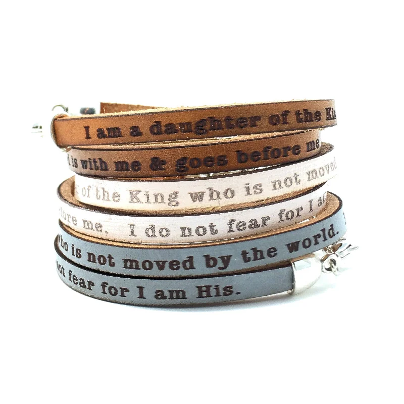 Daughter of the King.. Double Wrap Leather Bracelet