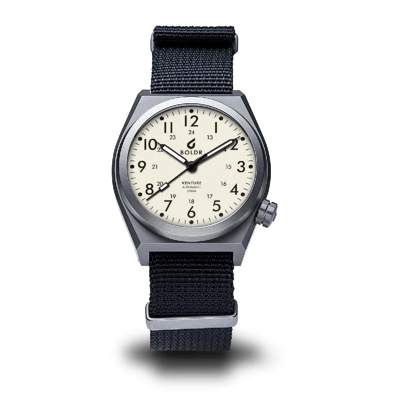 Boldr Venture Automatic Field Watch - Ivory White