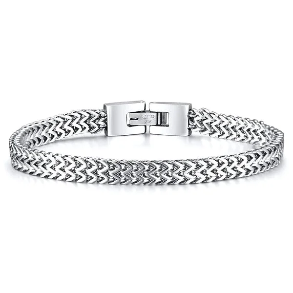 Classy Men Silver 2-Row Foxtail Bracelet