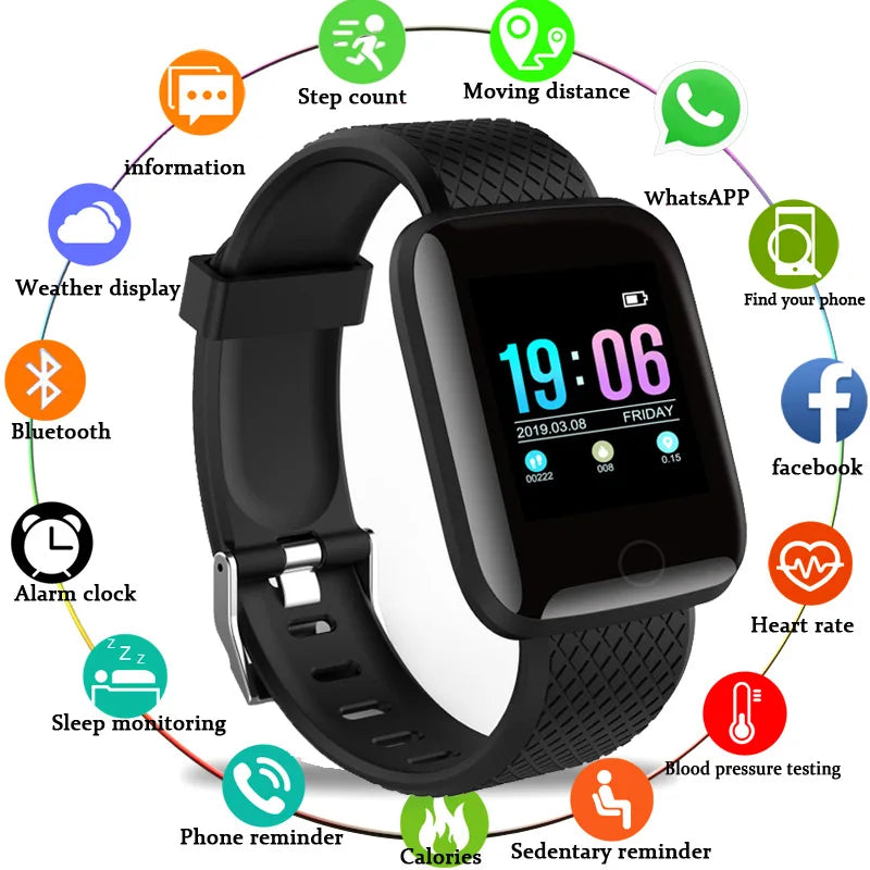 New In Smart Watch Men Women Message Reminder Blood Pressure Connected Bluetooth Mobile Phone Sports Bracelet Kids Smart Watch