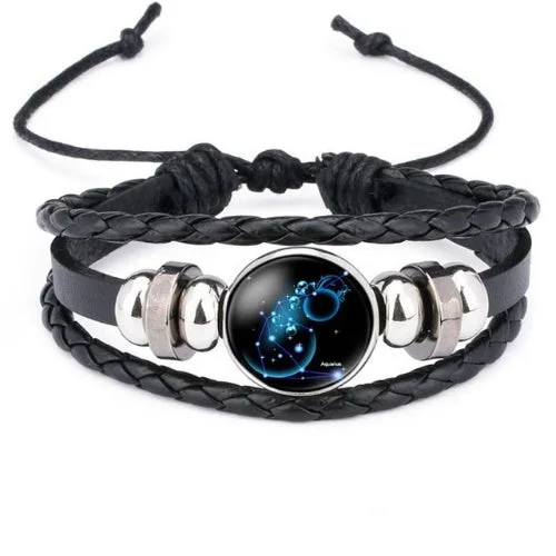 Classy Men Aquarius Constellation Zodiac Bracelet