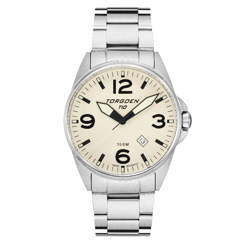 T10 Cream | 44mm, Metal Strap