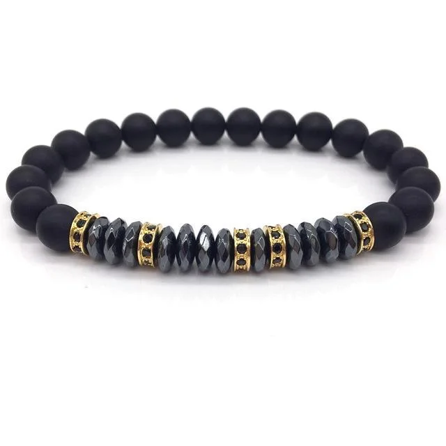 Classy Men Formal Beaded Pavé Bracelet